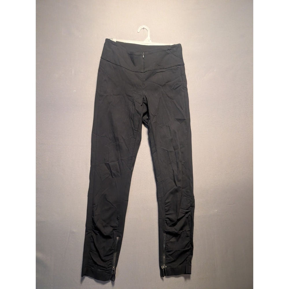 Porto Ankle Zippers Athletic Pants Womens 00 Black High Waistband Activewear